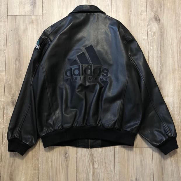 vintage adidas equipment leather jacket