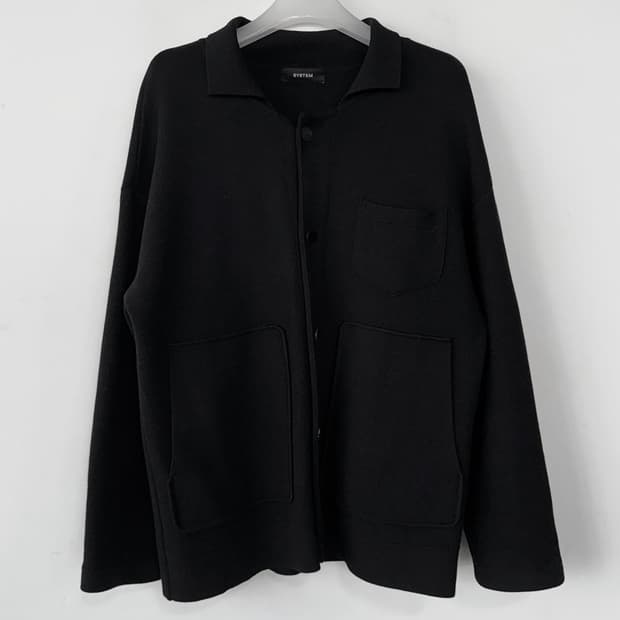 시스템옴므 패치 포켓 울 니트 점퍼