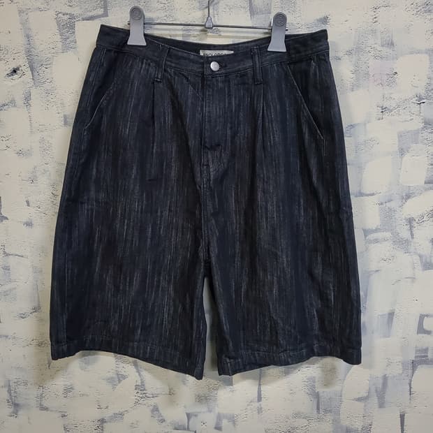 어널드코드 블랙 데님 버뮤다 팬츠 