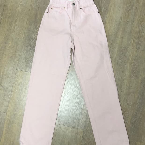 H&m 흐앤므 루즈 스트레이트 하이웨스트 팬츠 베이비핑크 연분홍