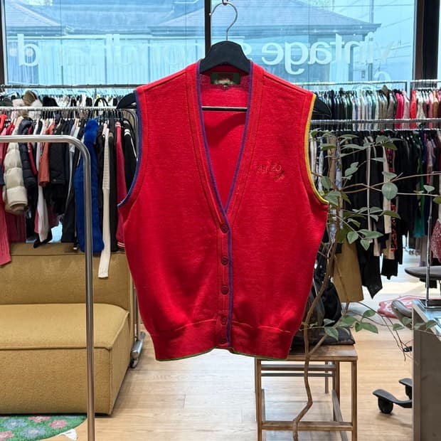 겐조 골프 레드 베스트 자켓 