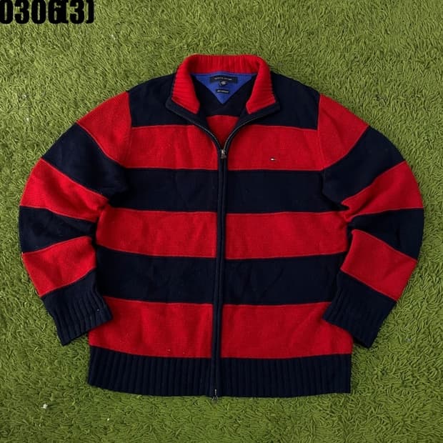 타미힐피거 니트 집업 자켓