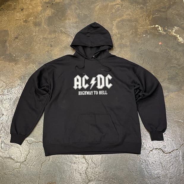 Hanes AC/DC 빈티지 후드티 XL