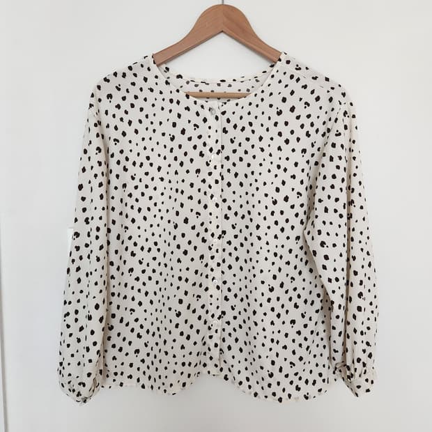 도트 블라우스 L