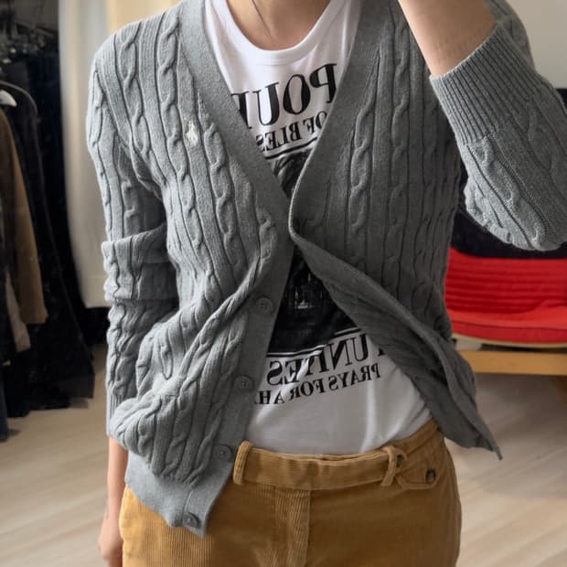 [Polo Ralph Lauren]cable V-neck cardigan
