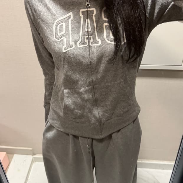 갭 그레이 후드집업 s