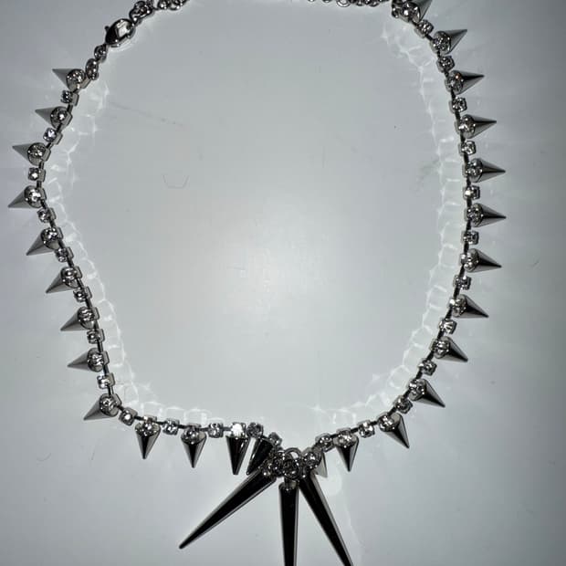 빈티지 스터드 큐빅 목걸이 펑크