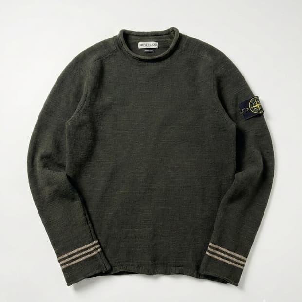 03AW 스톤아일랜드 아카이브 다크 그린 니트 XL