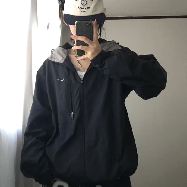 나이키 블랙 후드 바람막이