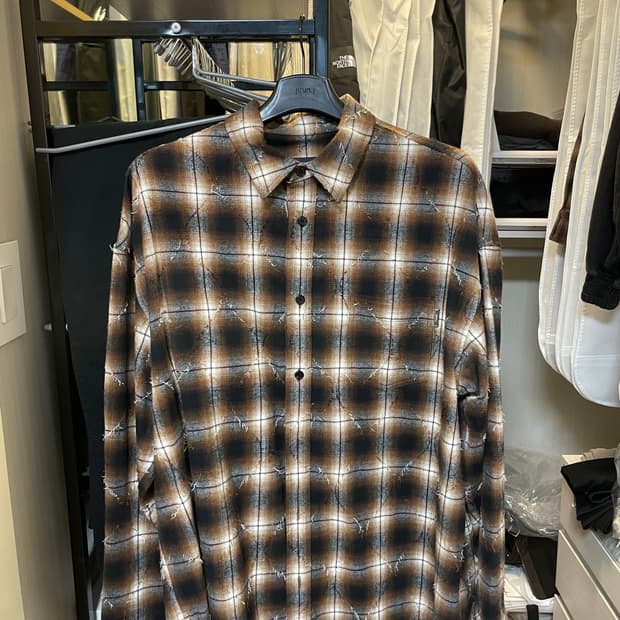 준지 브라운 아가일 셔츠 46사이즈