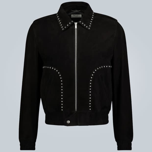 [BTS 지민님 착용] 생로랑 20ss 스터드 스웨이드 자켓