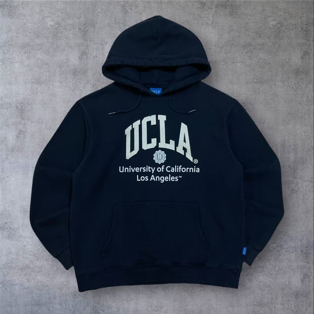 UCLA 스펠아웃 빅로고 네이비 후드티