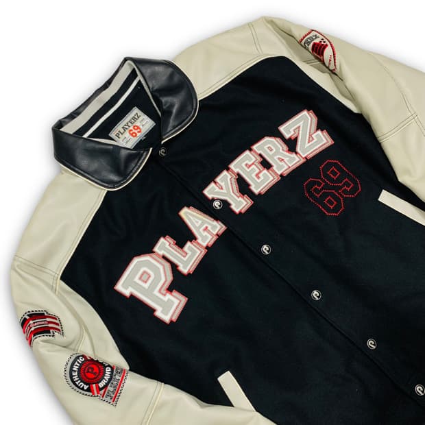 PLAYERZ 69번 올드스쿨 힙합 비건 레더 바시티