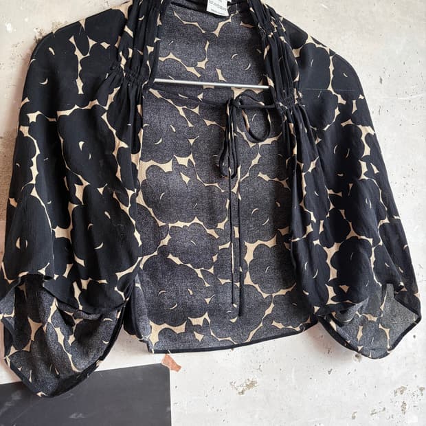 00s Dries Van Noten silk bolero cape
