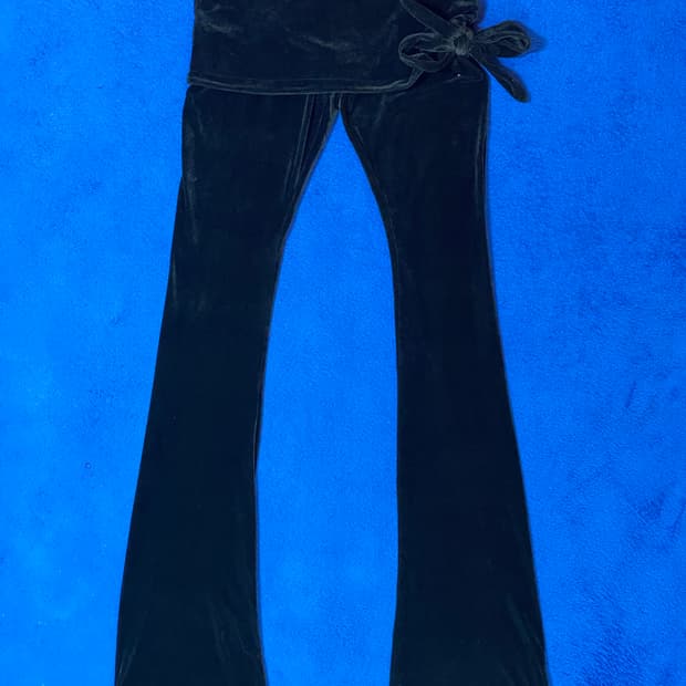 OpenYy 오픈와이와이 블랙 벨벳 스커트 레이어드 레깅스 팬츠 S