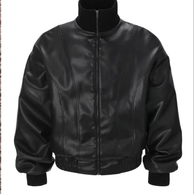 쓰리타임즈 하이넥 레더 