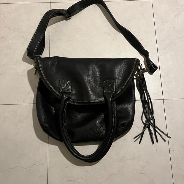 리얼 레더 폴더블 토트백