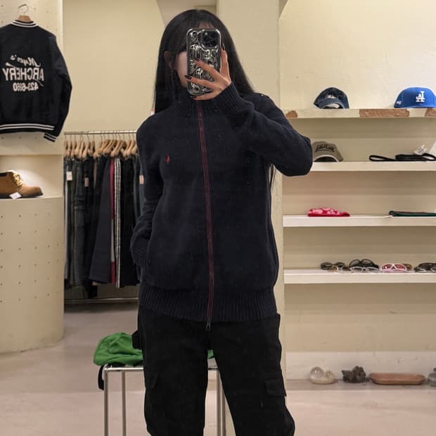 폴로 랄프로렌 집업 니트 네이비 U1118