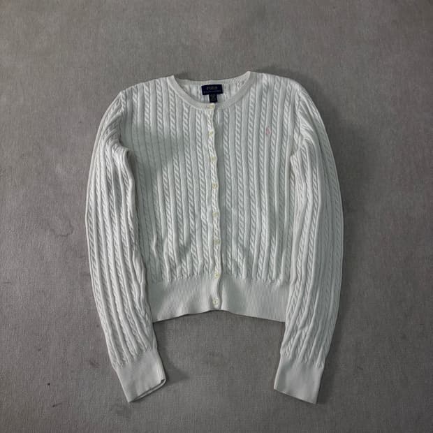 W 95 폴로랄프로렌 스몰포니 꽈배기 가디건 