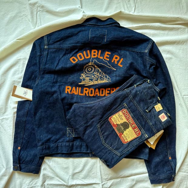 RRL 리미티드 에디션 임브로이더 데님 셋업(레일로드)