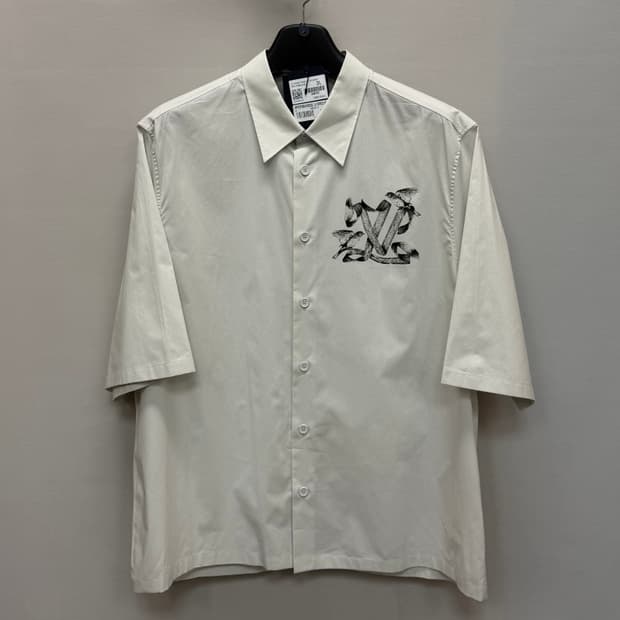 루이비통 LV 버드 프린트 쇼트 슬리브드 코튼 셔츠 ( 110 )