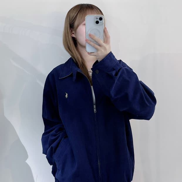 폴로랄프로렌 베이지포니 네이비 스윙톱 자켓