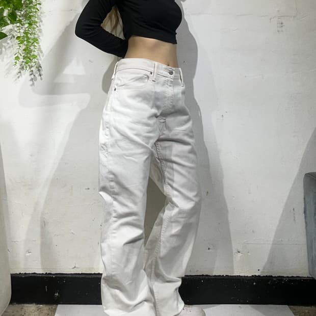 리바이스 화이트 와이드 데님 팬츠 38