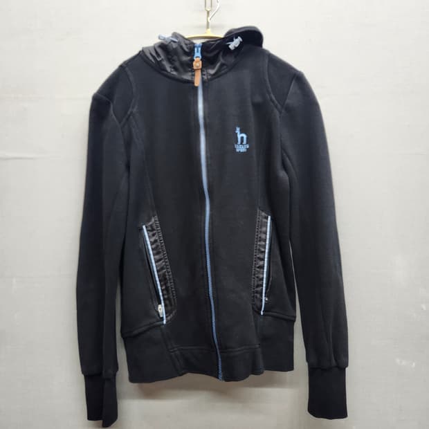 헤지스 스포츠 로고 숏 후드집업 M