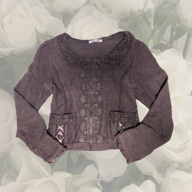 유일매물) 라떼깔 초코우유깔 엑시즈팜 프릴 백리본 자켓