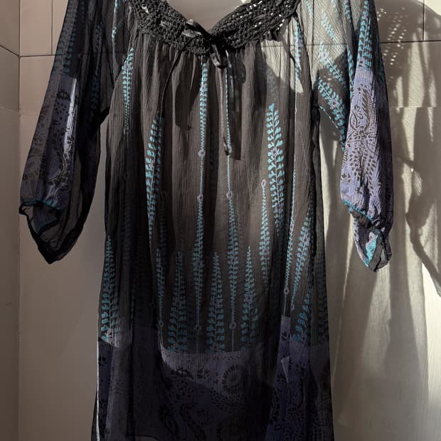 Floral See-Through Blouse 0058