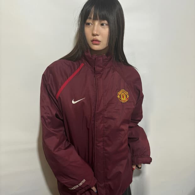 90s 나이키 맨유 버건디 빈티지 트레이닝 패딩