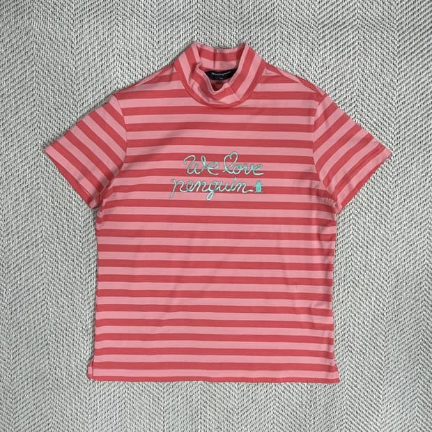 먼싱웨어 스트라이프 반팔 티셔츠 LL