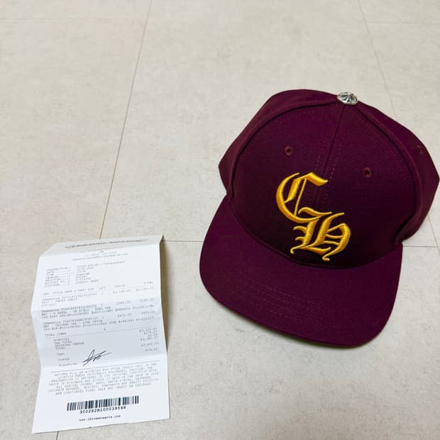 (미시착 새상품) 크롬하츠 베이스볼캡 버건디