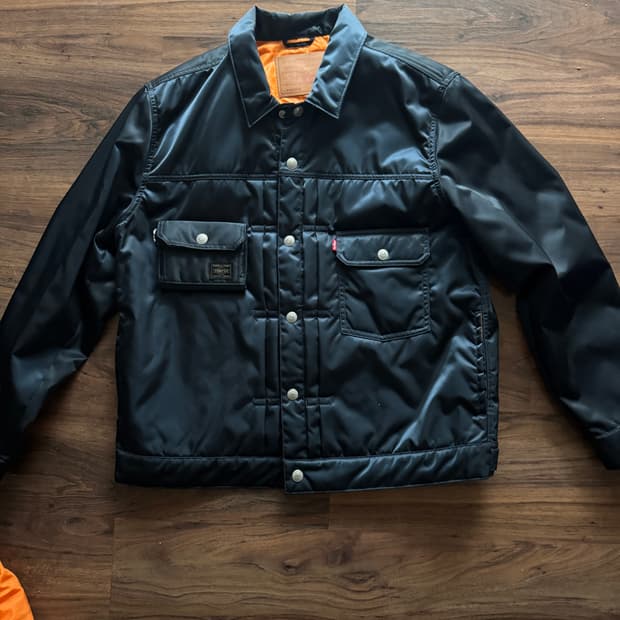 요시다 포터 X 리바이스 트러커 자켓 L 아이언 블루