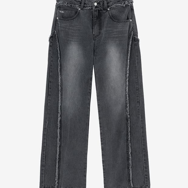 인사일런스 테슬 와이드 데님 블랙