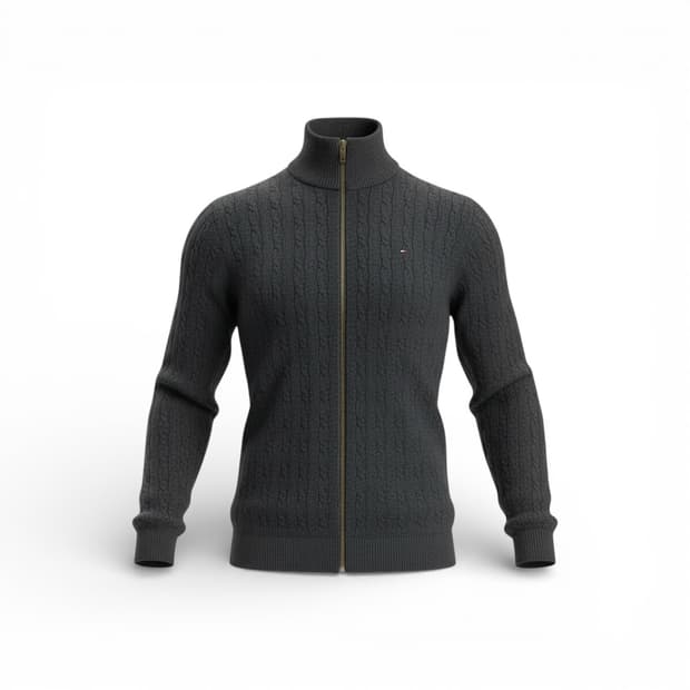 타미힐피거 케이블 니트 집업 우먼 L