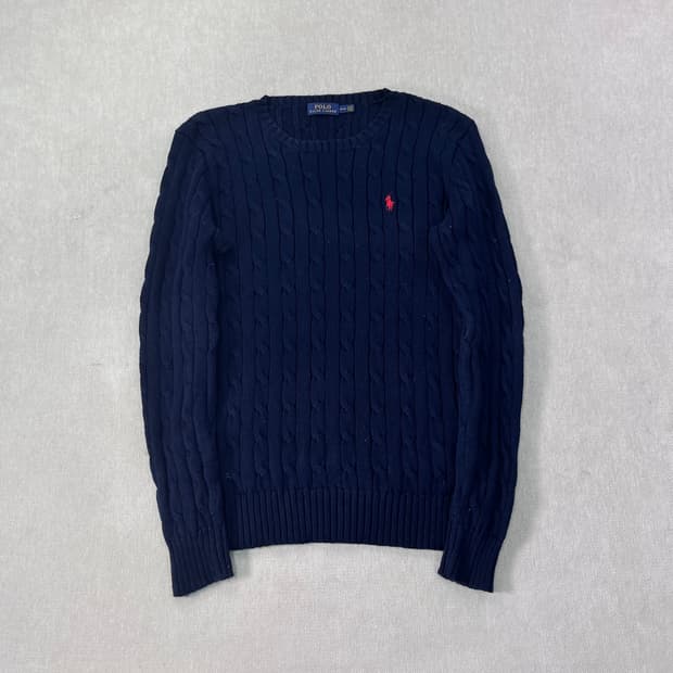 95 폴로랄프로렌 꽈배기 네이비 니트