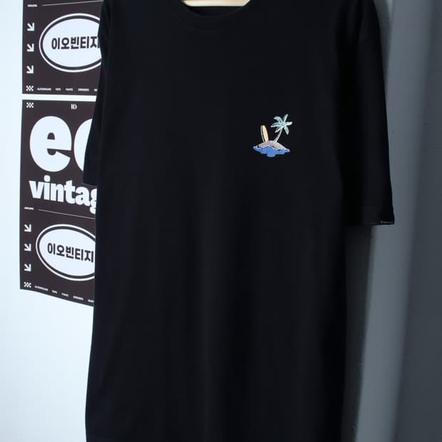 (XL-2XL) 커버낫 반팔 티셔츠 빅사이즈 서핑 블랙-H35094
