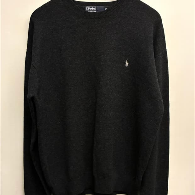 (XL)POLO 폴로랄프로렌 램스울 크루넥 니트 차콜 블랙