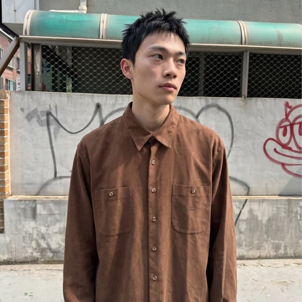 105~110/ 버버리 마이크로 스웨이드 셔츠 자켓