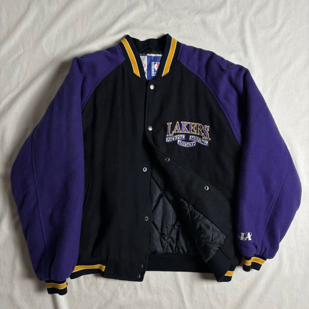90's NBA 로고 LA 레이커스 바시티 자켓 L