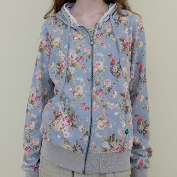 노컨텐츠 플라워 레이스 집업