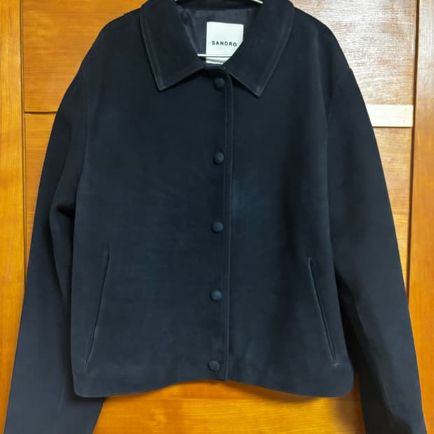 산드로 양가죽 네이비 스웨이드 sandro