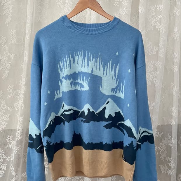 L) 크리틱 오로라 오버핏 니트 블루