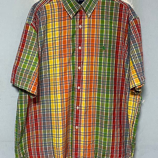 POLO 폴로 90's 블레이크 멀티 체크 남자 반팔셔츠 XXL 110