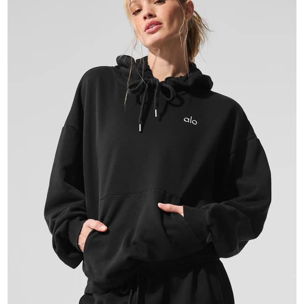 Alo 아콜레이드 블랙후드티 xxs