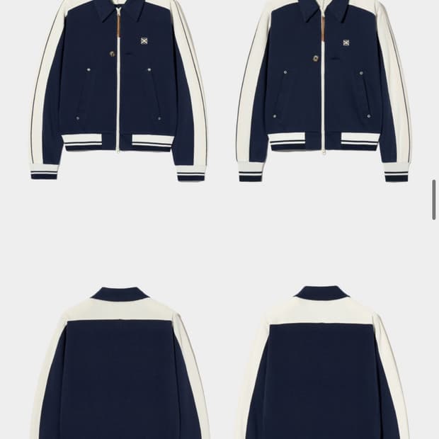 로턴 칼라 트랙 집업 자켓 클래식 네이비