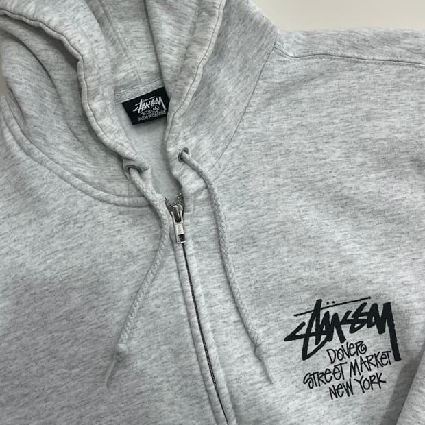 스투시 도버 스트릿 마켓 뉴욕 후드 집업 그레이 M