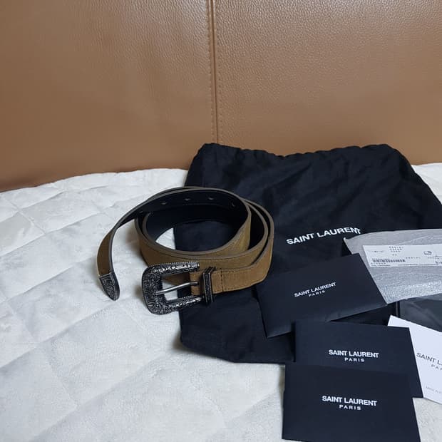 생로랑 스웨이드 웨스턴 벨트