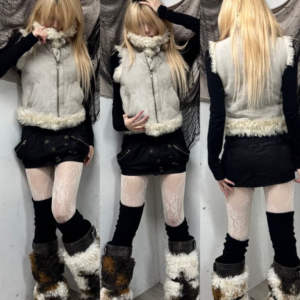 [Theory] Sheep Fur Trimming Neck buckle 